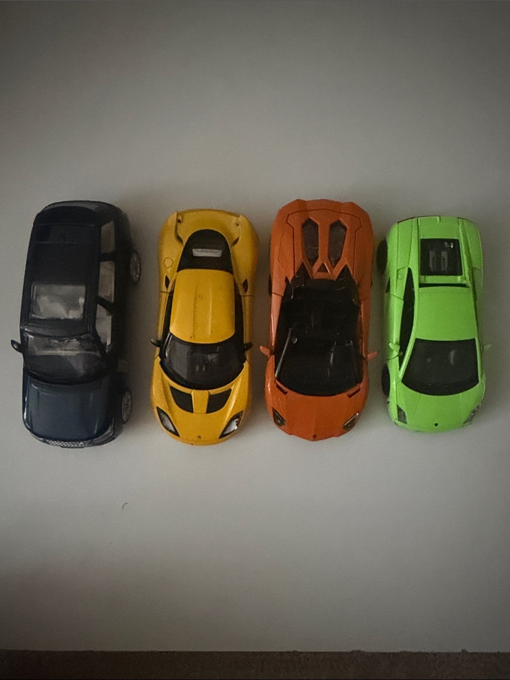 Set of 4 Die-Cast Sports Cars - Yellow, Orange, Green, Blue